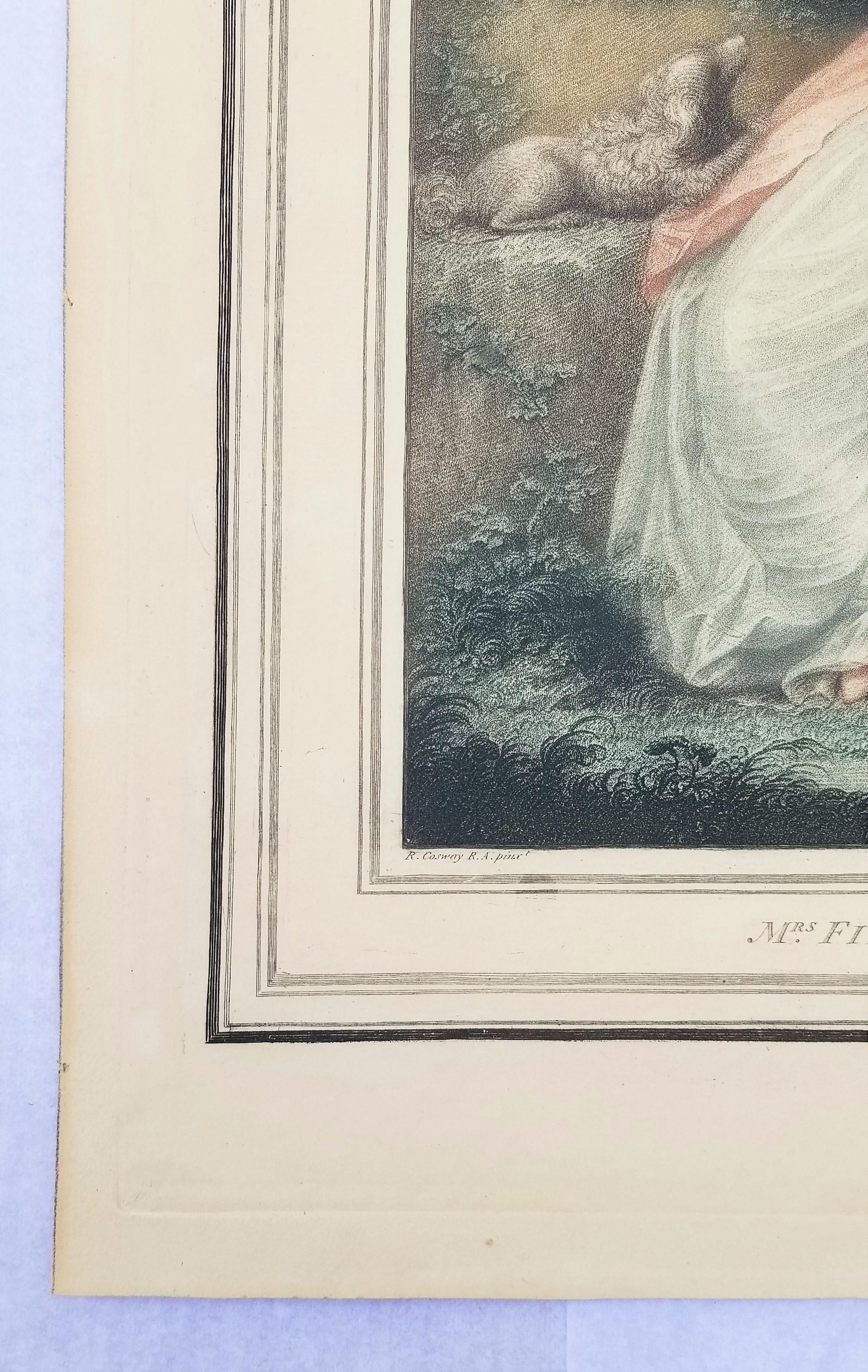 Mrs. Fitzherbert /// Richard Cosway Full Length Portrait Engraving Old Masters 1