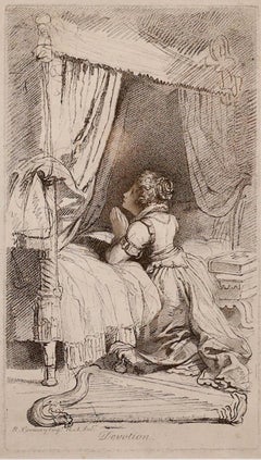 Richard Cosway RA - Framed Early 19th Century Stipple Engraving, Devotion