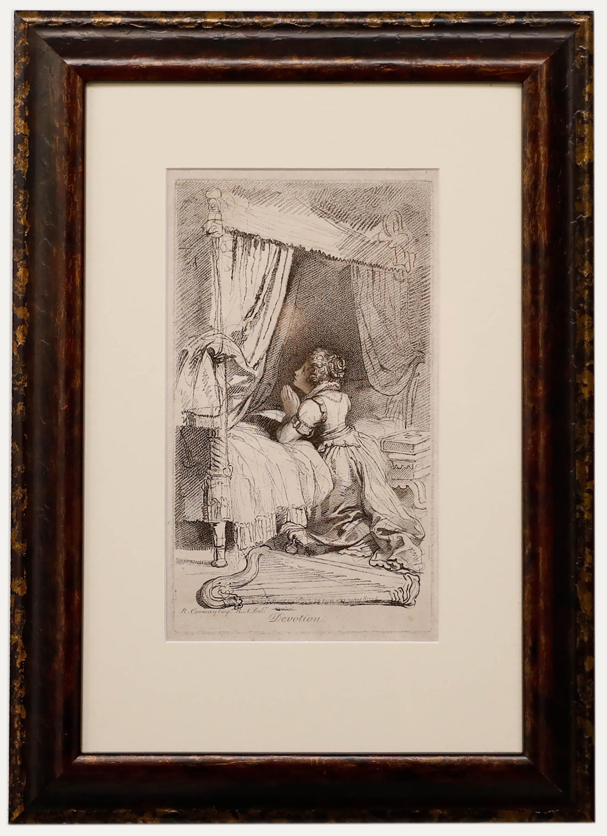 Original stipple engraving on laid. Presented behind glass in a contemporary wooden frame with a Sebastian D'orsai label on the verso.
