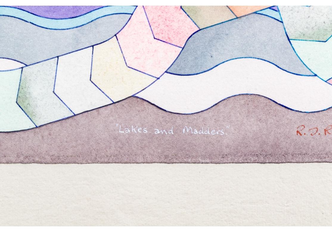 Richard D. Rush MCM Geometrisches Aquarell mit dem Titel Sees And Madders, Richard D. Rush im Angebot 4