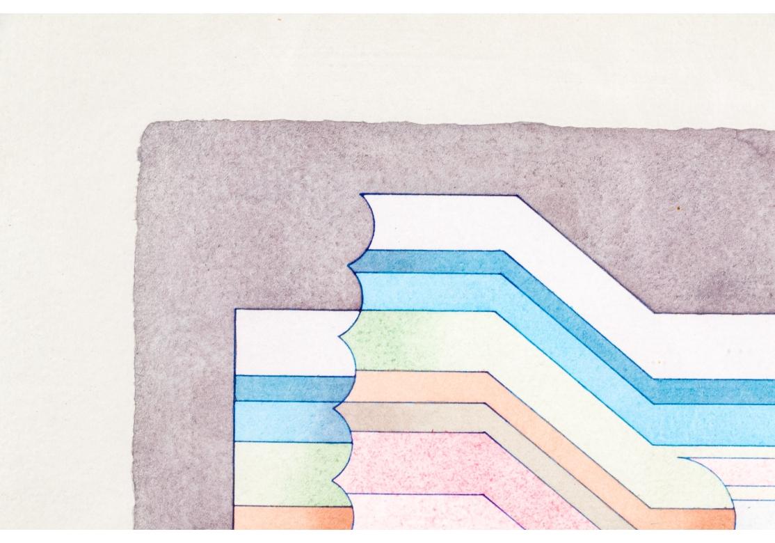 Richard D. Rush MCM Geometrisches Aquarell mit dem Titel Sees And Madders, Richard D. Rush im Angebot 1