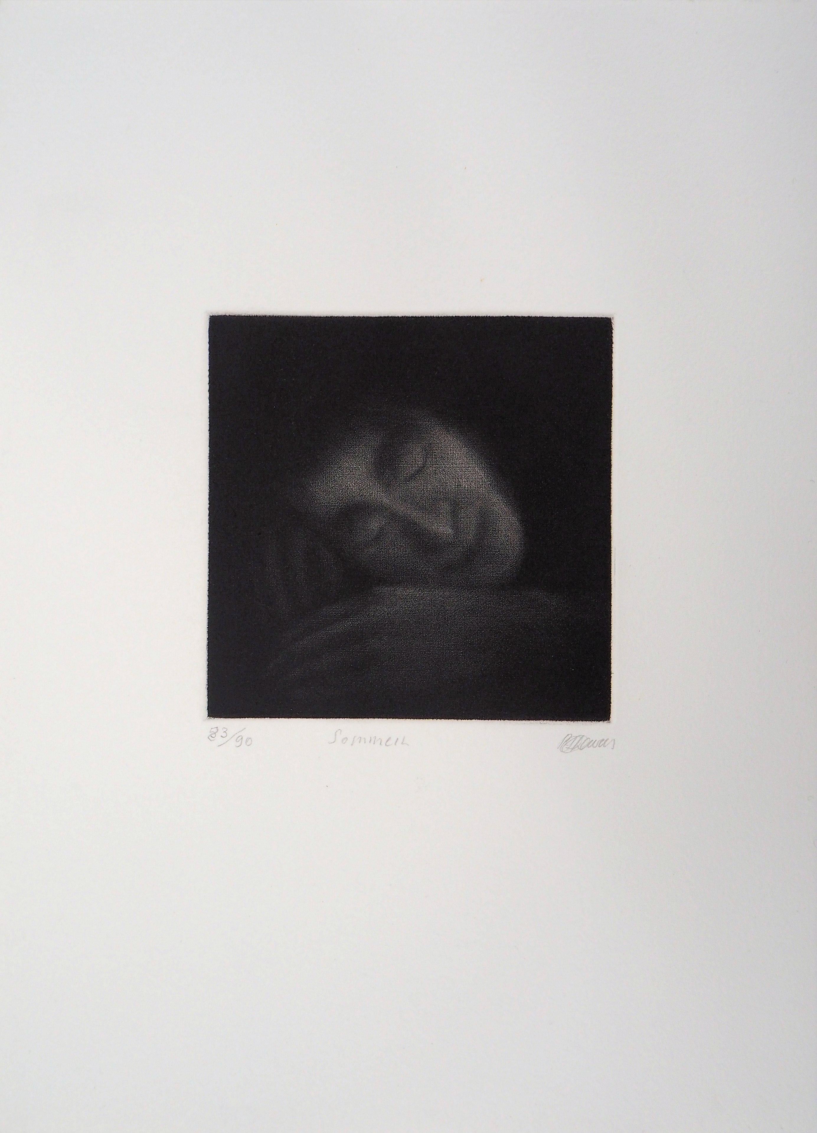 Richard Davies Figurative Print - Asleep - Original Handsigned Etching - Limited 90 copies