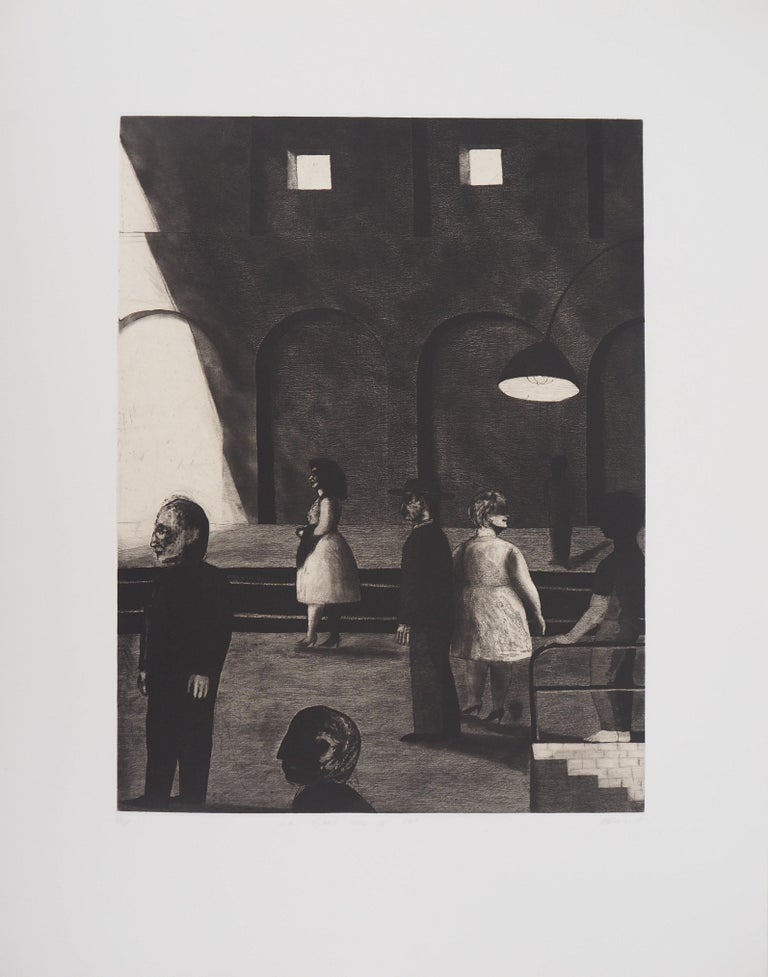 Richard Davies At the Railway Station Original Handsigned Etching