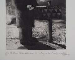 Barrel Organ and Ballerina - Original Handsigned Etching - Ltd 25 copies