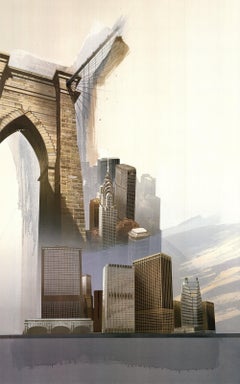 Lithographie offset Brooklyn Bridge de Richard Davies, 1999