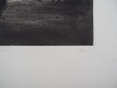 Giovane ragazza al luna park - Acquaforte originale firmata a mano - Tiratura limitata a 30 copie