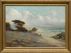 Carmel Seascape with Veteran Cypress, Lupines and Poppies