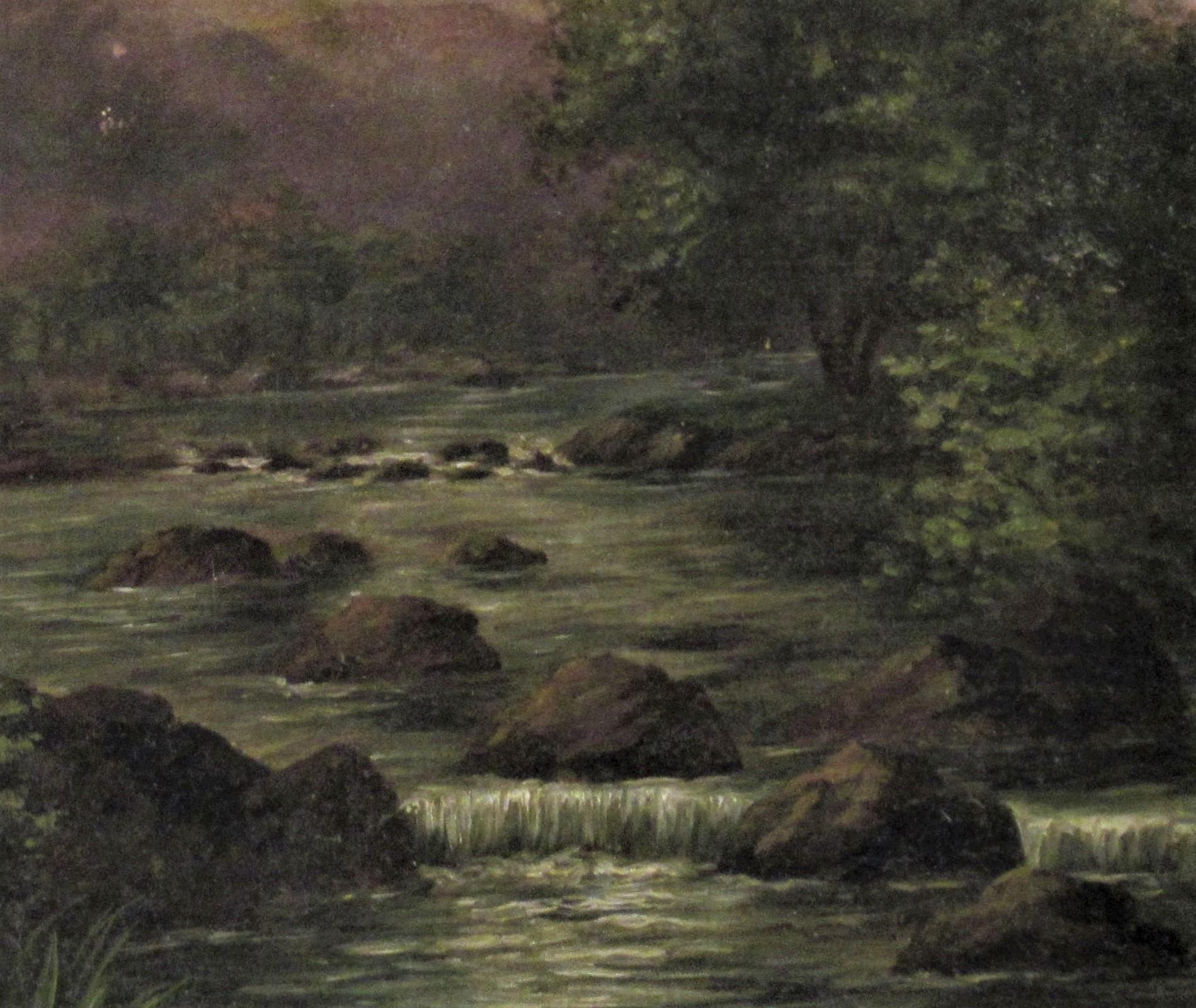 Paysage - Gris Landscape Painting par Richard DeTreville
