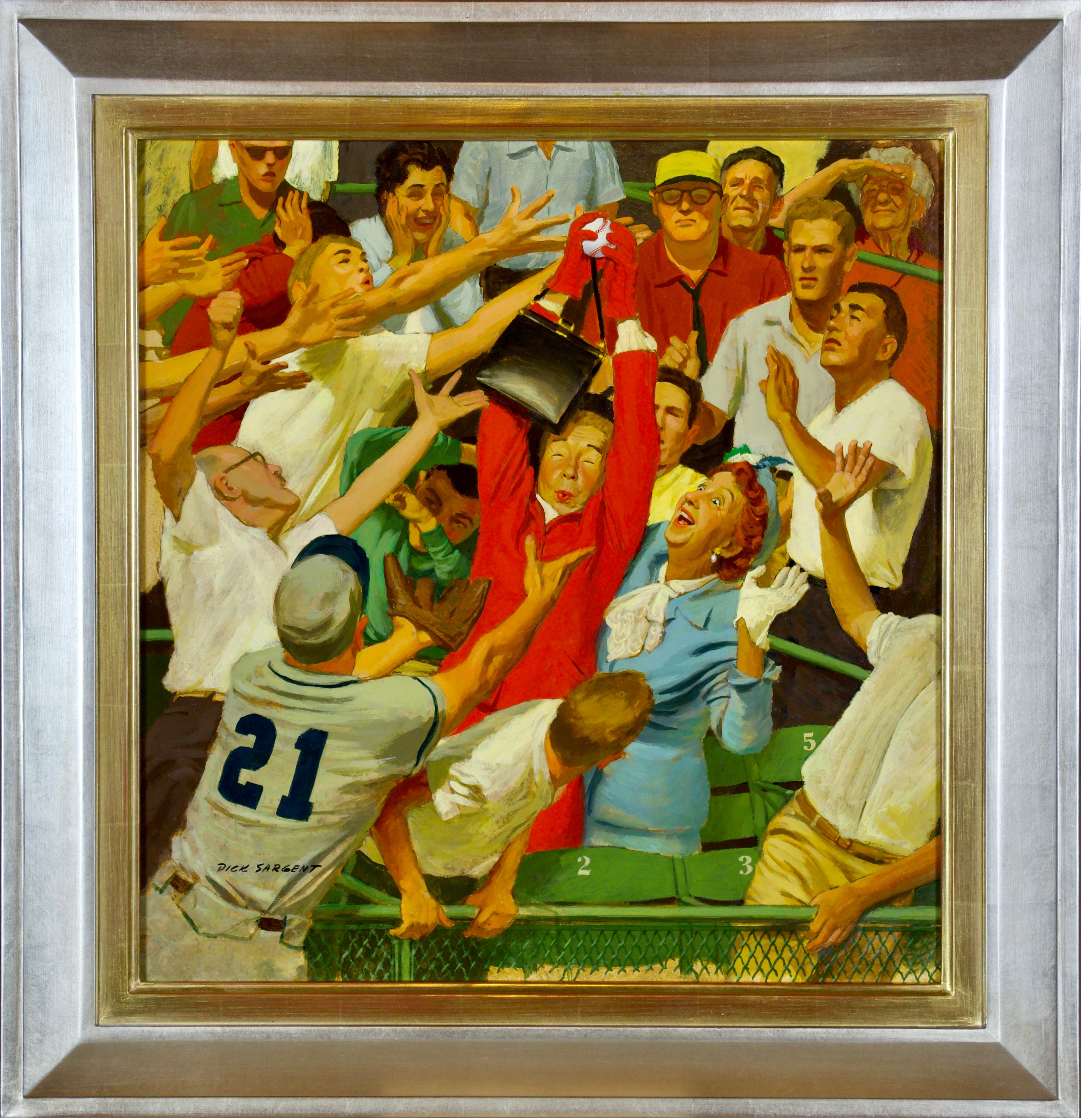 Grandma Catches Fly-ball, Saturday Evening Post Cover - Post-Modern Painting by Dick Sargent