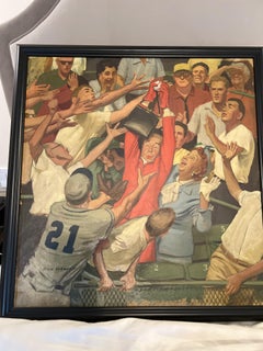 La Abuela Atrapa una Bola Voladora, Portada del Saturday Evening Post