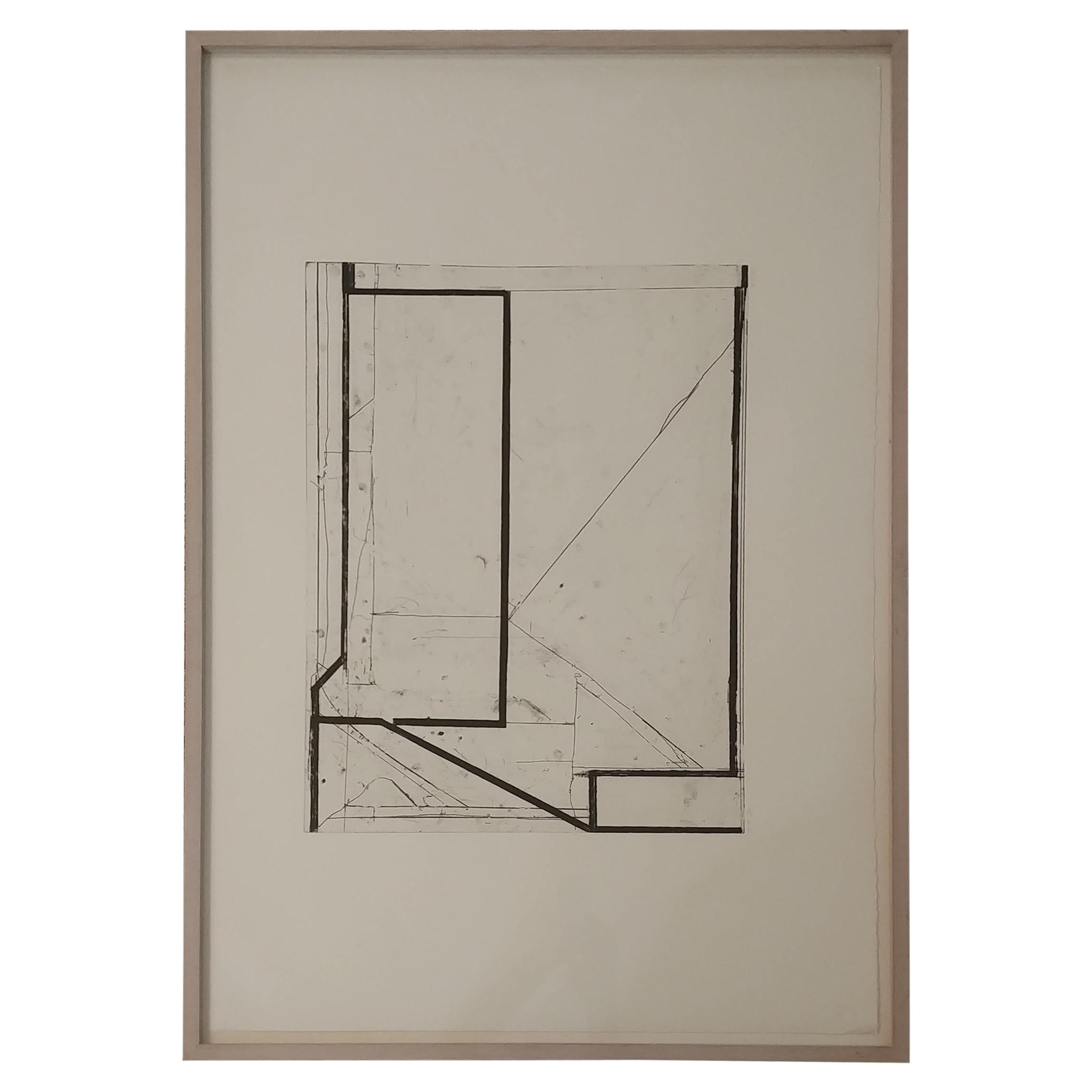 Richard Diebenkorn Litho/Etching Pencil Signed/Dated, Softground Splay, Framed