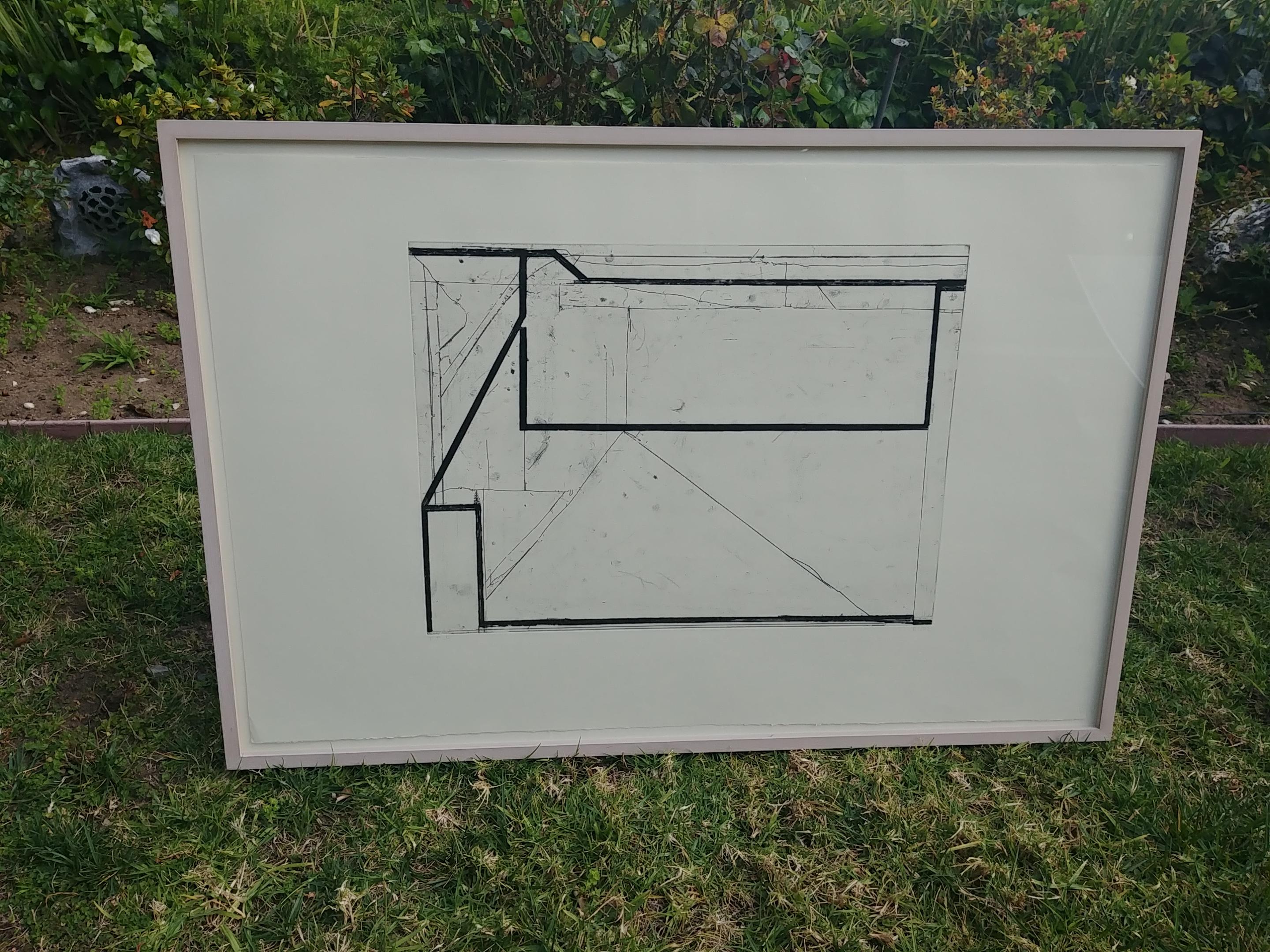 Richard Diebenkorn Litho/Etching Pencil Signed/Dated, Softground Splay, Framed In Excellent Condition In Los Angeles, CA