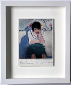Art Card: Richard Diebenkorn -Girl With Flowered Background, 1962 - Hand Signed