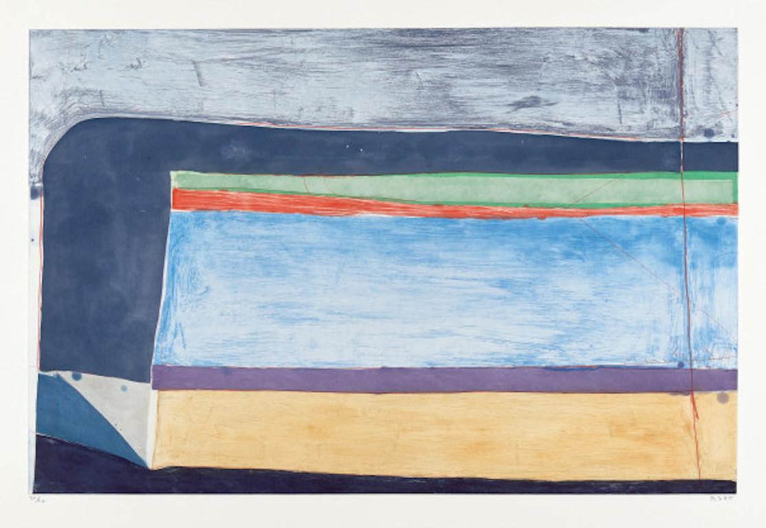 Richard Diebenkorn Abstract Print - Indigo Horizontal