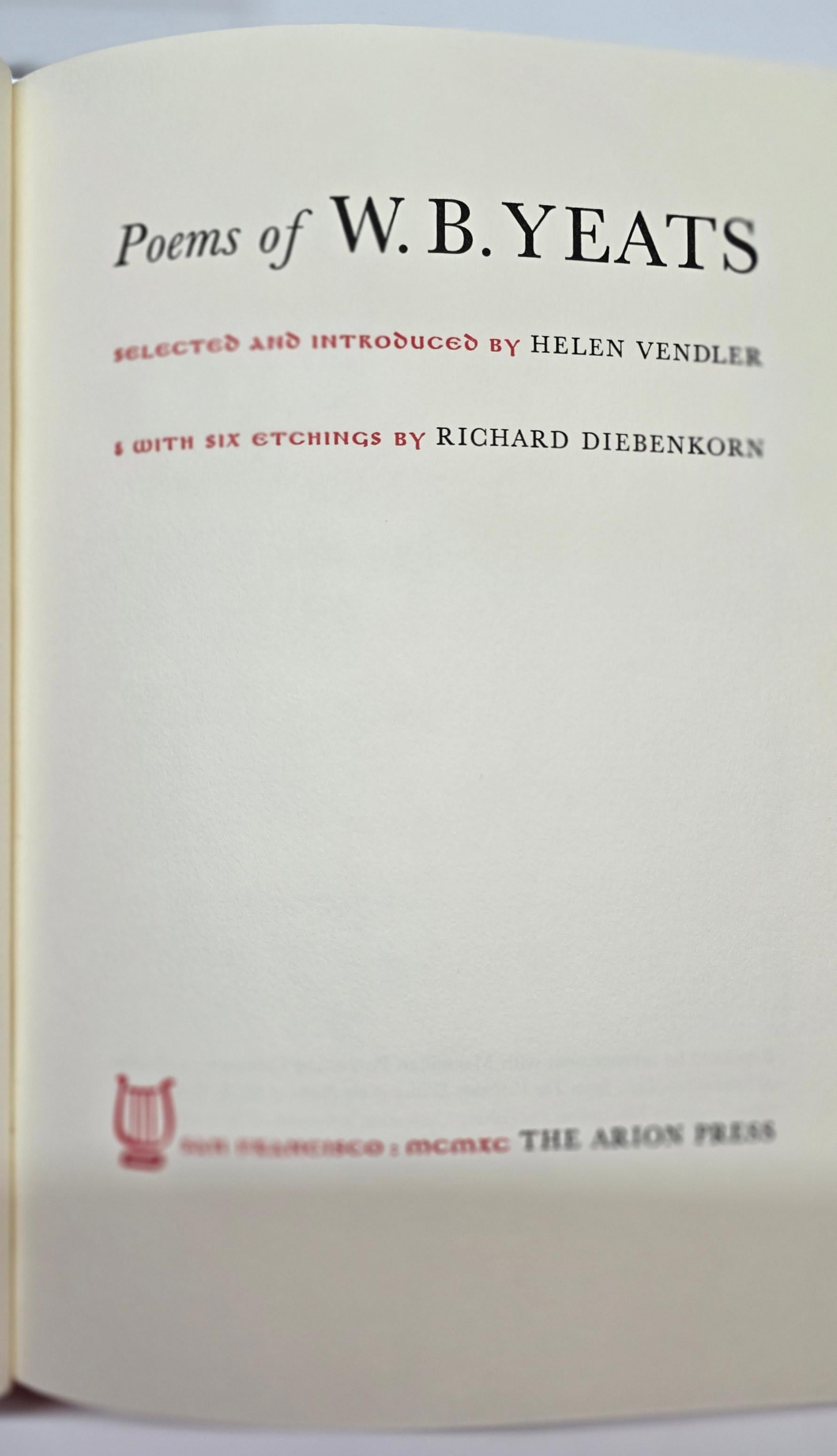 Poems of W.B. Yeats (with 6 Etchings by Richard Diebenkorn, ~21% OFF) For Sale 6