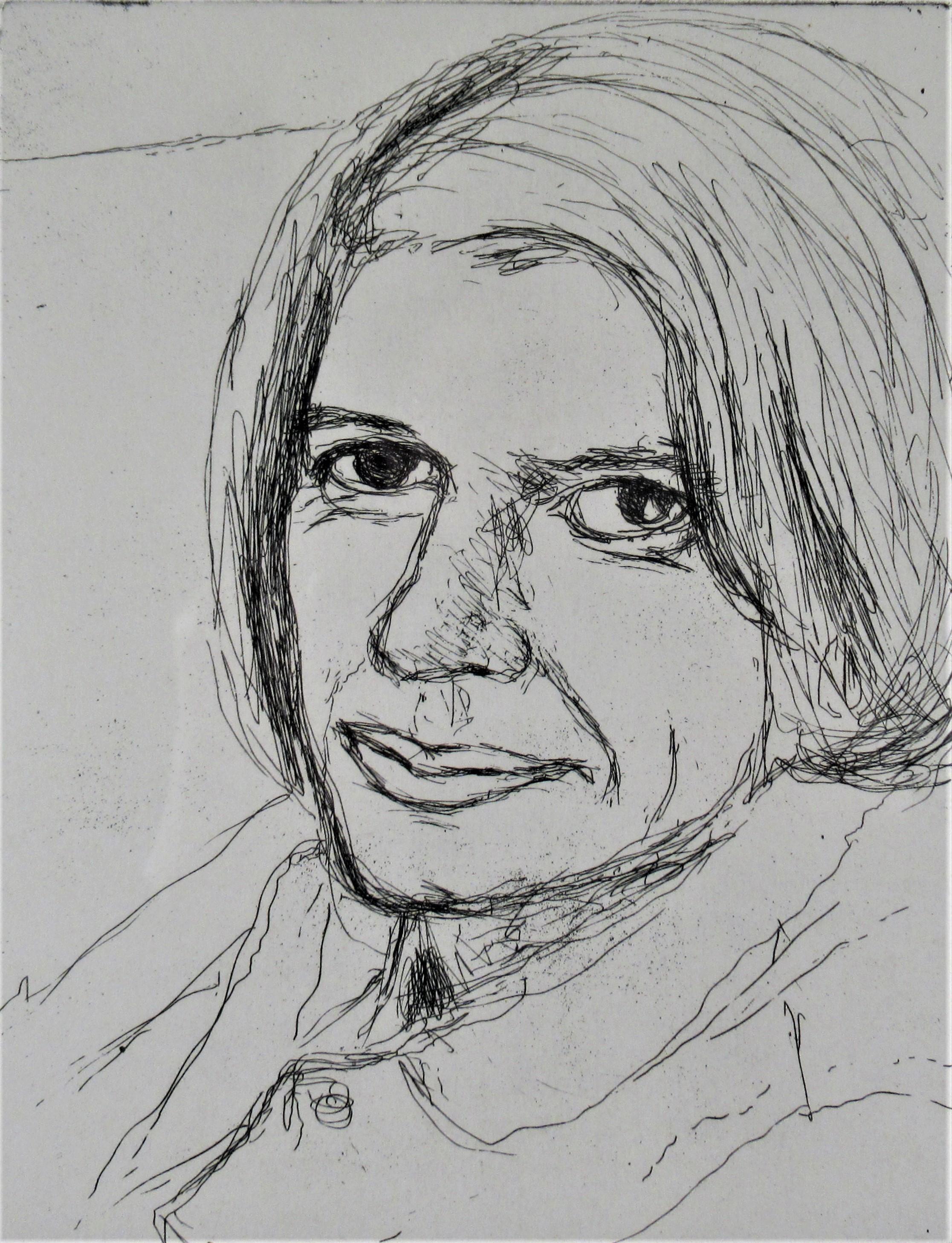 „“Porträt von Phyllis #22“ aus der Serie „41 Radierungen und Kaltnadelradierungen““ – Print von Richard Diebenkorn