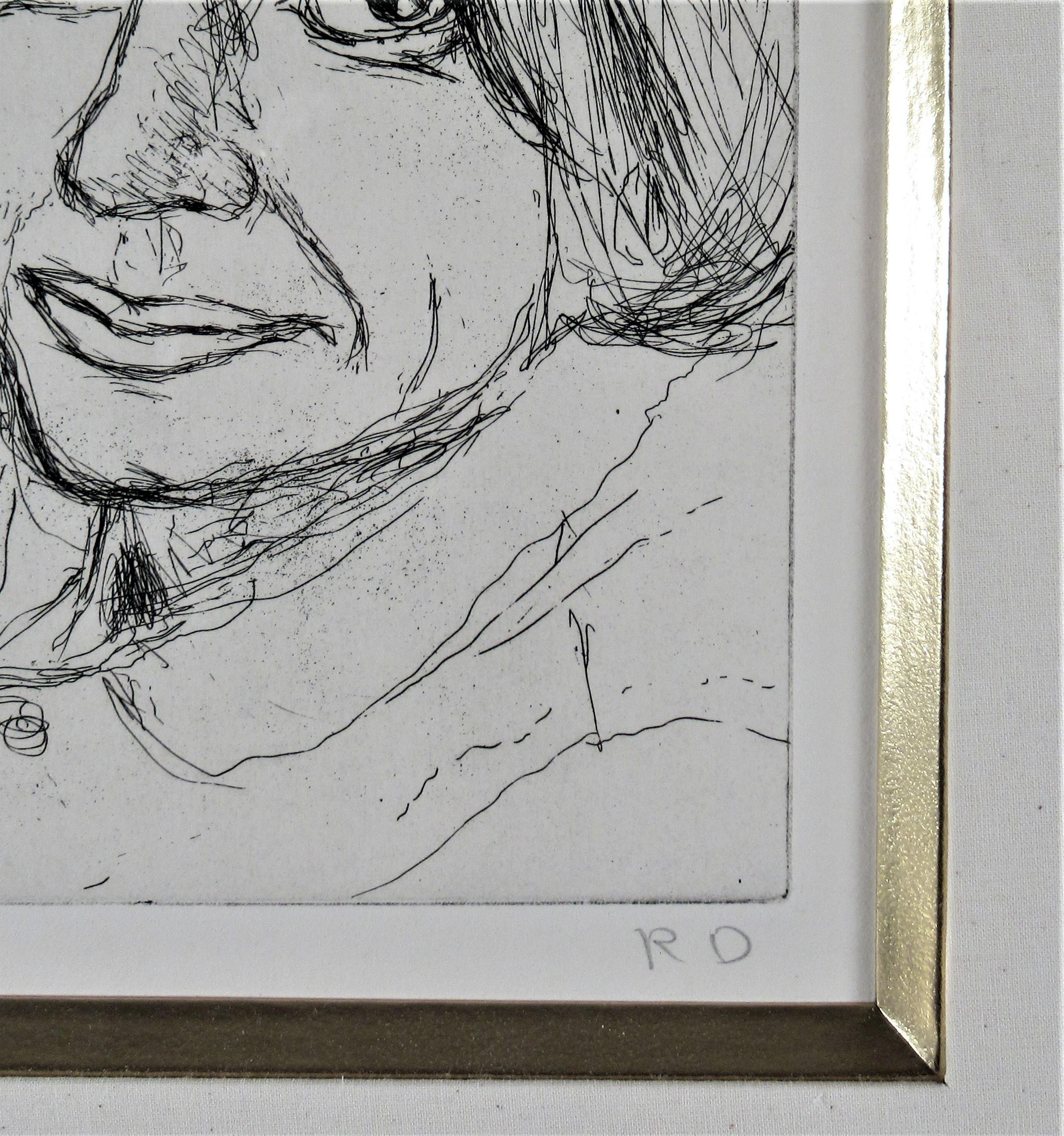 „“Porträt von Phyllis #22“ aus der Serie „41 Radierungen und Kaltnadelradierungen““ (Braun), Figurative Print, von Richard Diebenkorn