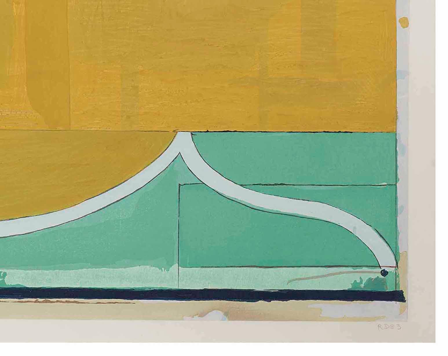 Richard Diebenkorn's 'Ochre' created in 1983 is a woodcut in colors on Mitsumata paper. It is signed in pencil and numbered 64/200. Please contact us with any further questions!