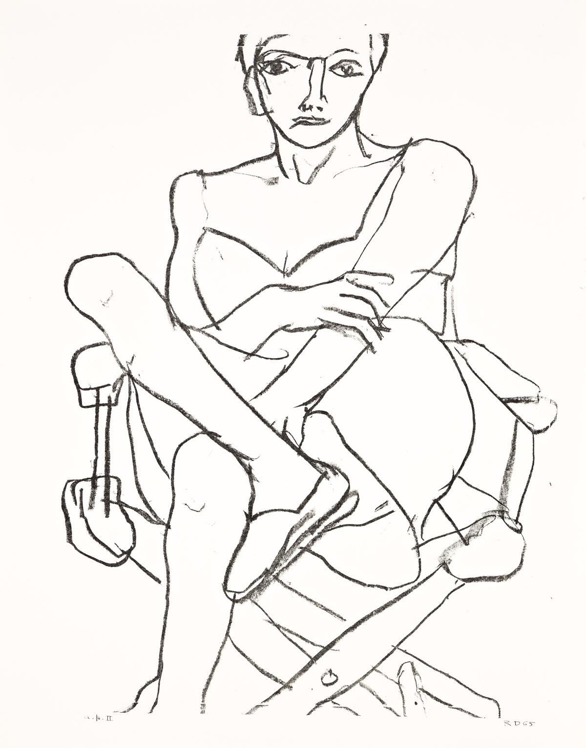 Figurative Print Richard Diebenkorn - Femme assise en Chemise