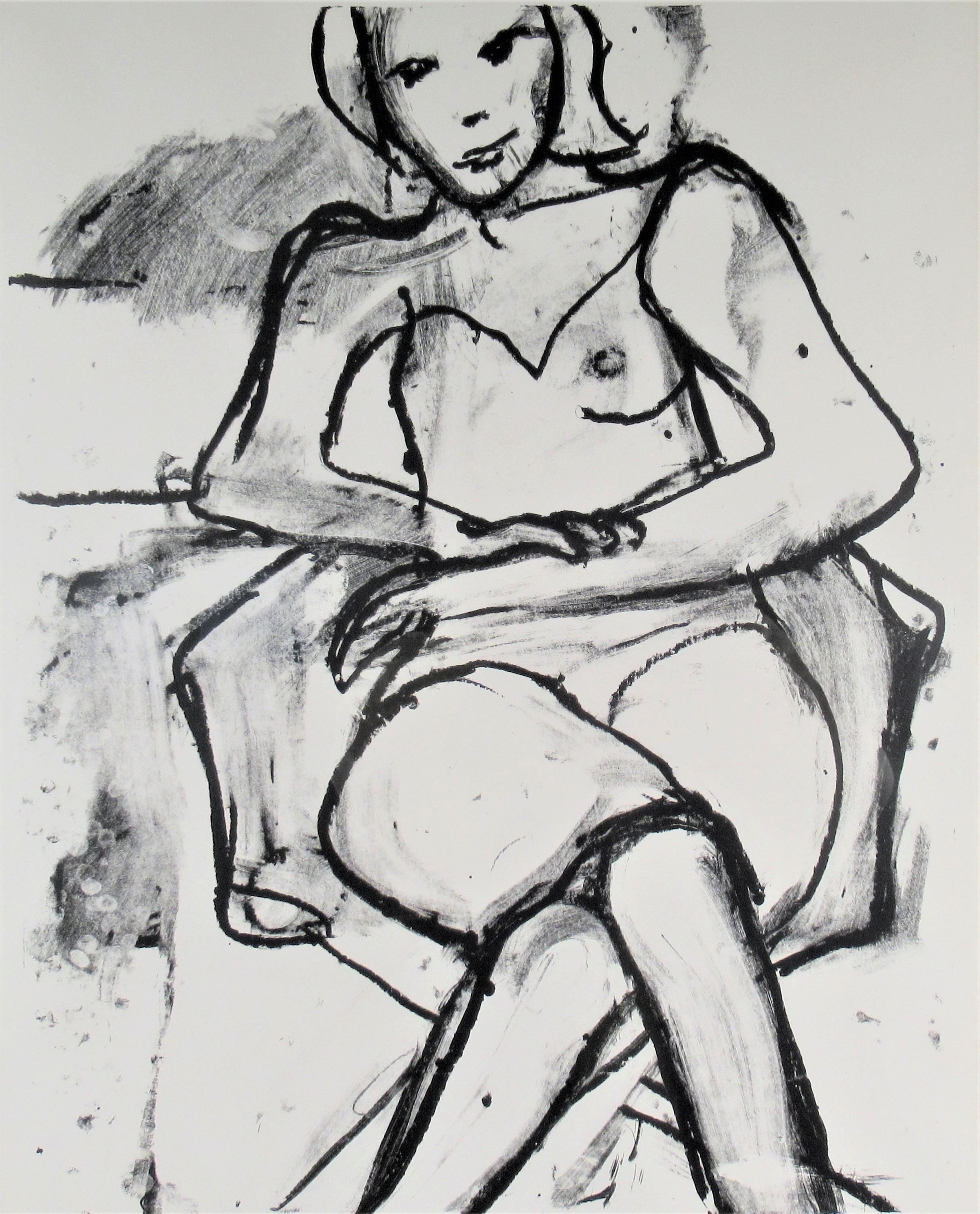 Sitzende Frau (mit gekreuzten Beinen und Armen)  – Print von Richard Diebenkorn