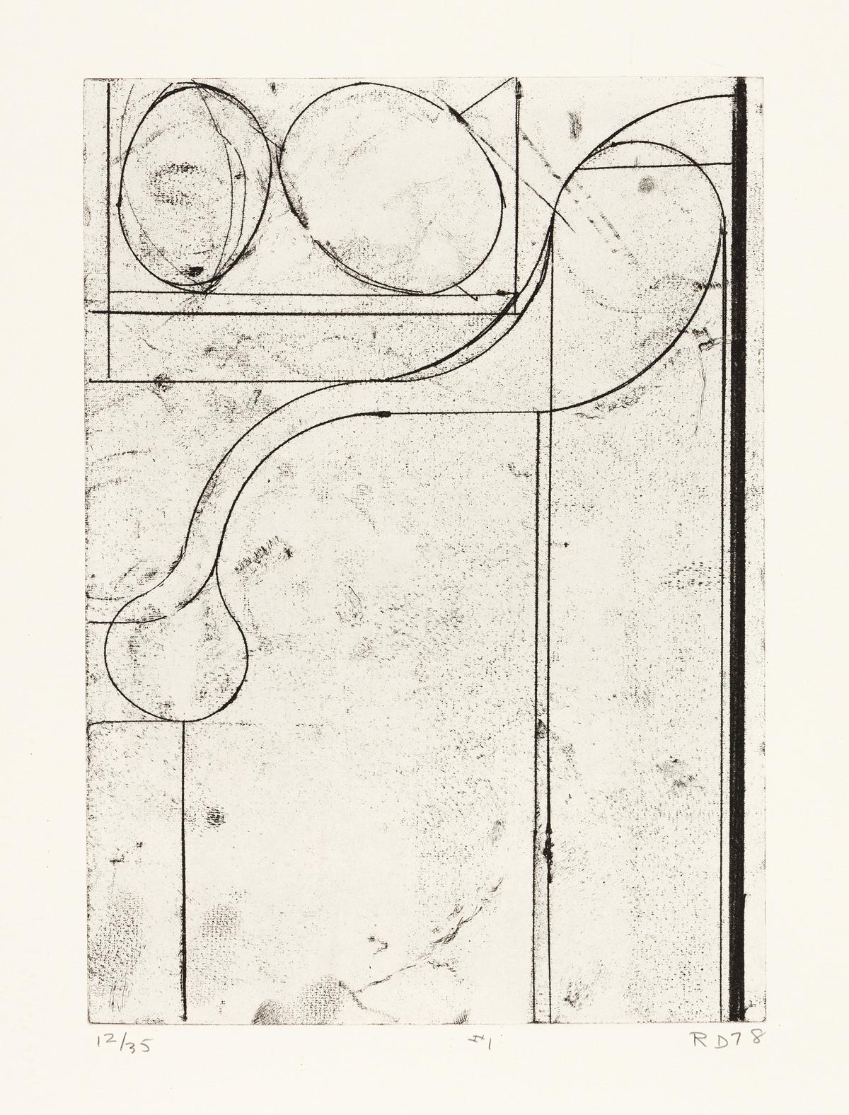 Richard Diebenkorn Abstract Print - Six Softground Etchings, #1