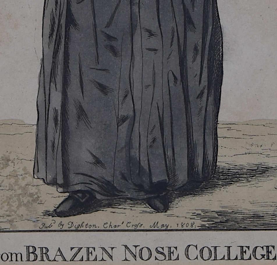 Une vue de Brazen Nose (Brasenose), Oxford (1808), gravure de Richard Dighton en vente 3
