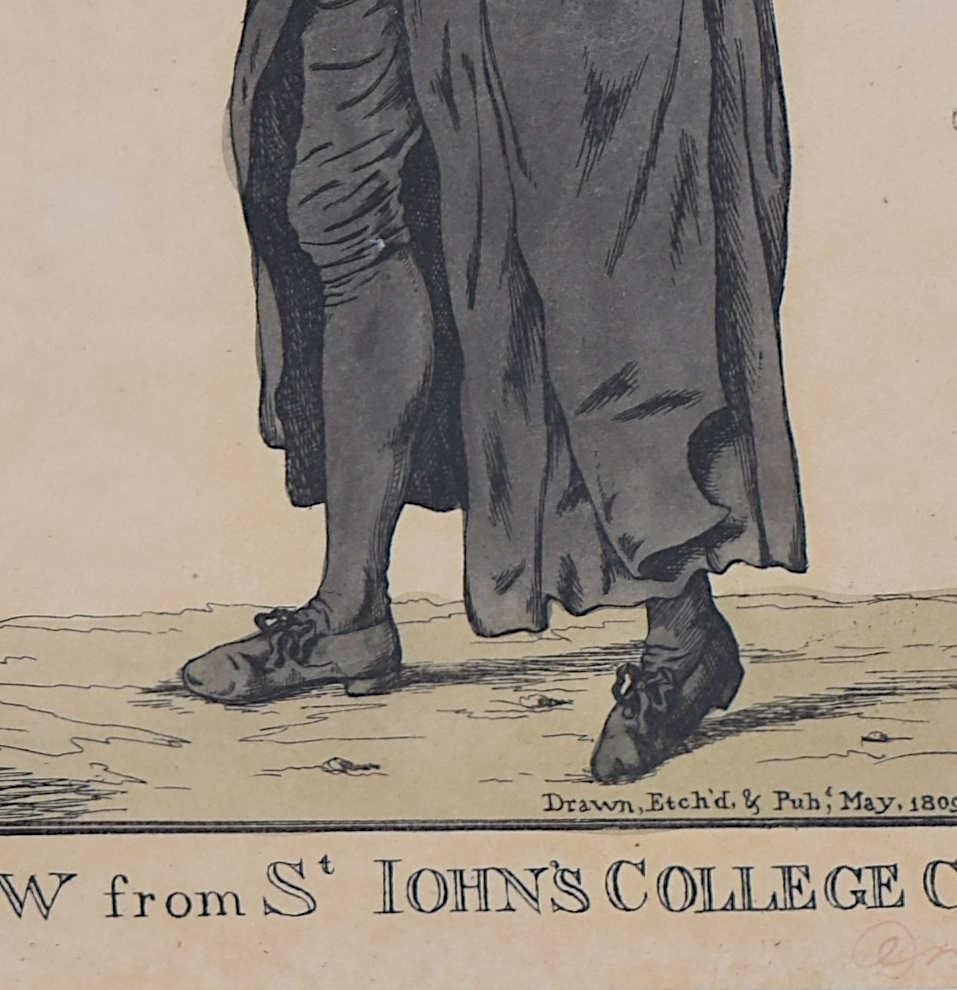 A View from St John's College, Cambridge (1809), engraving by Richard Dighton For Sale 3