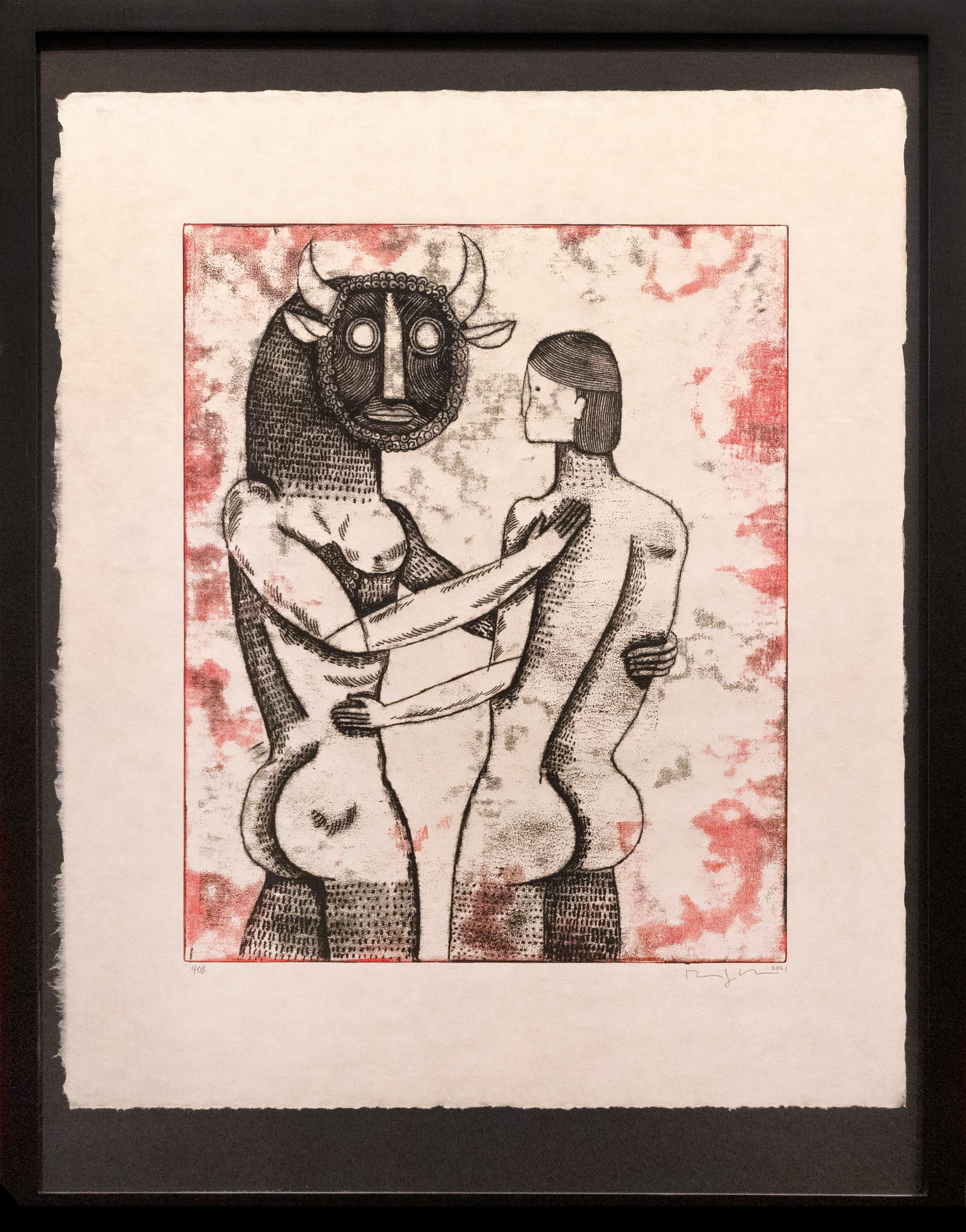 Richard Downs Figurative Print - Couple 408