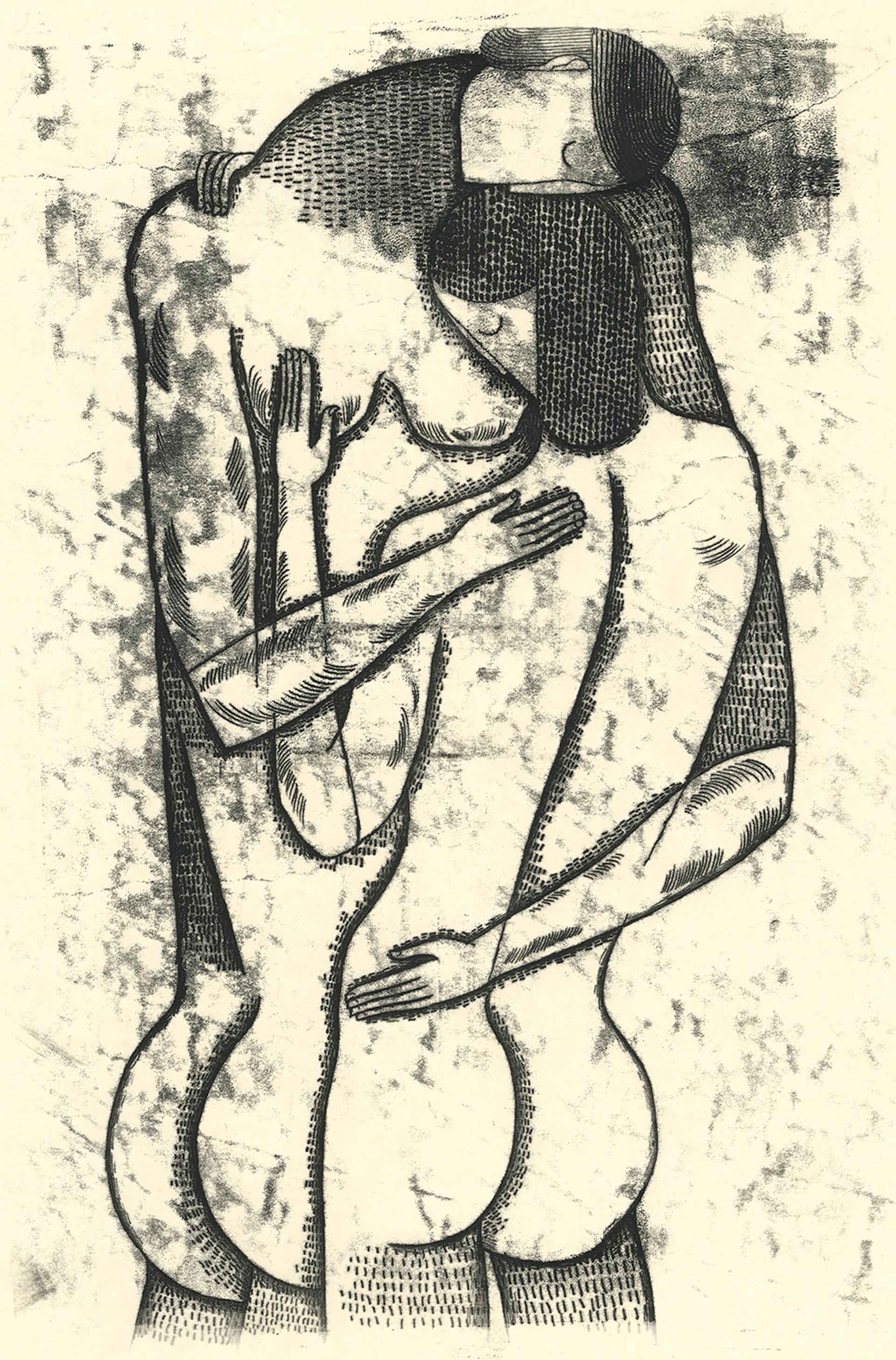 Richard Downs Nude Print - Couple No. 404
