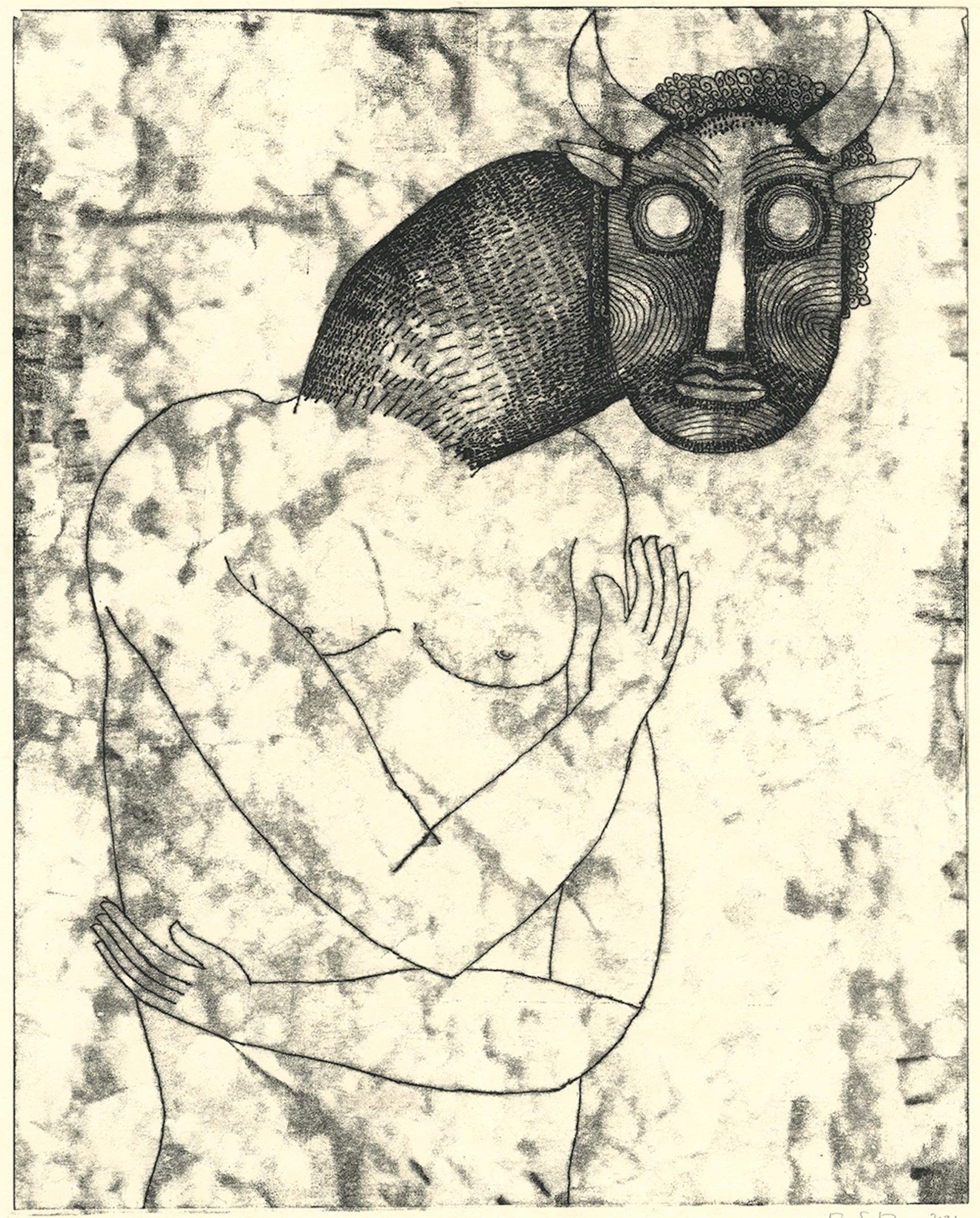 Richard Downs Nude Print - Minotaur No. 393