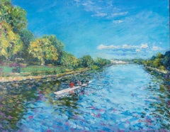 Boating on the Thames - Thames River Oxford Impressionistisches Gemälde