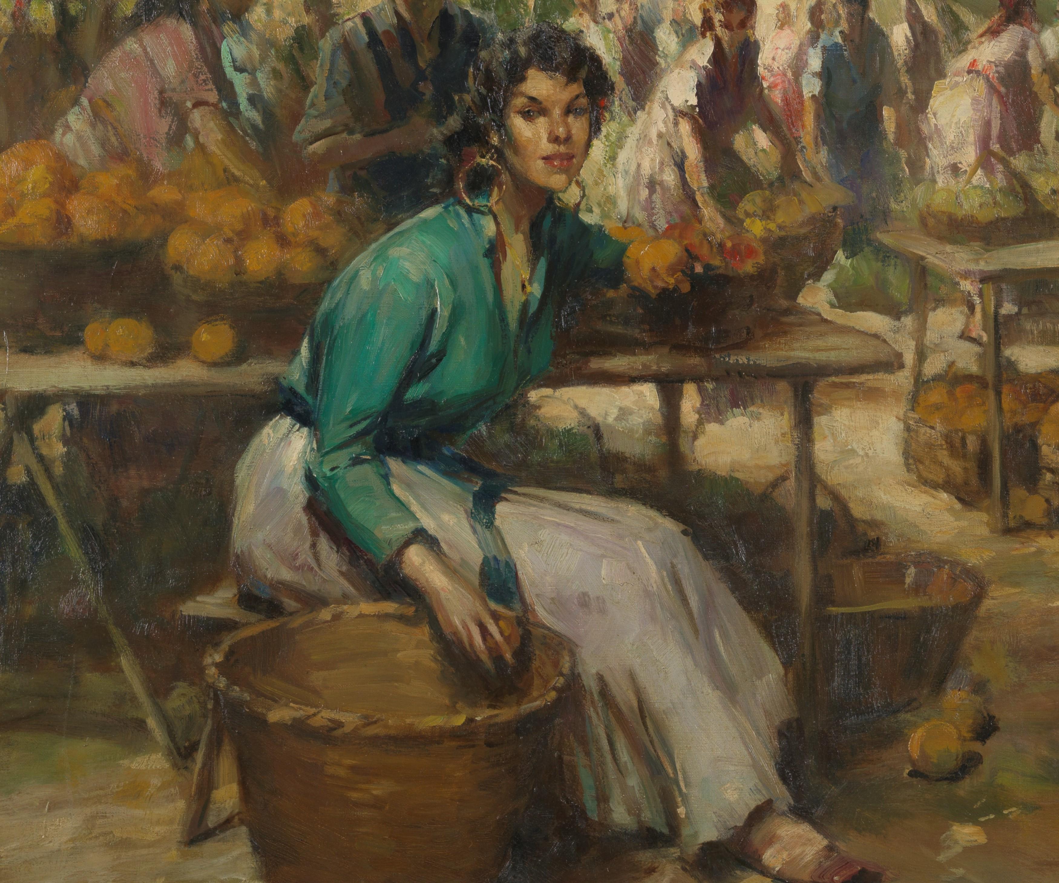 Richard Durando-Togo ''1910- ?'', Women at the Market, gerahmt, signiert (Argentinisch) im Angebot