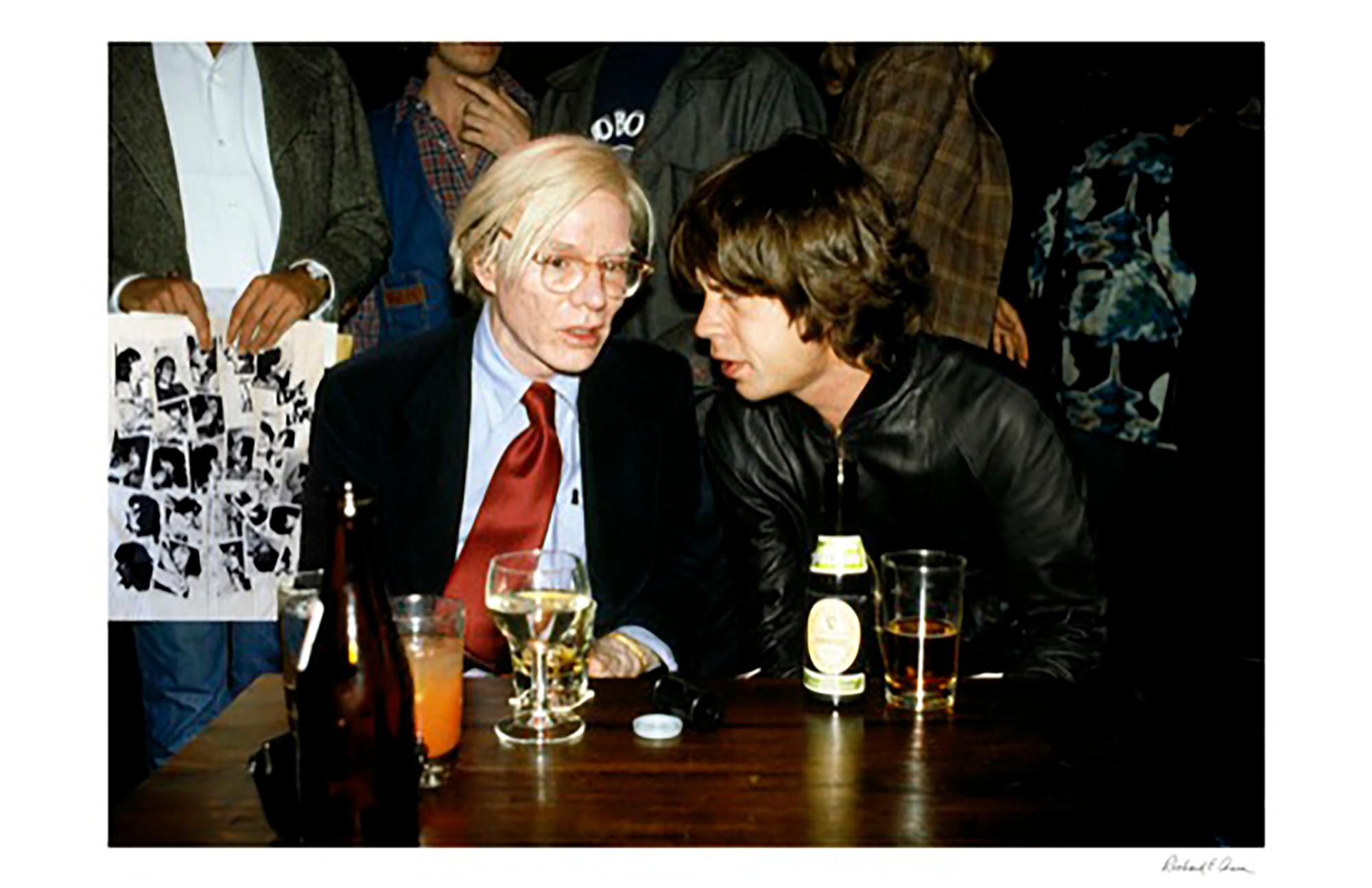 Richard E. Aaron Color Photograph - Andy Warhol and Mick Jagger in Color