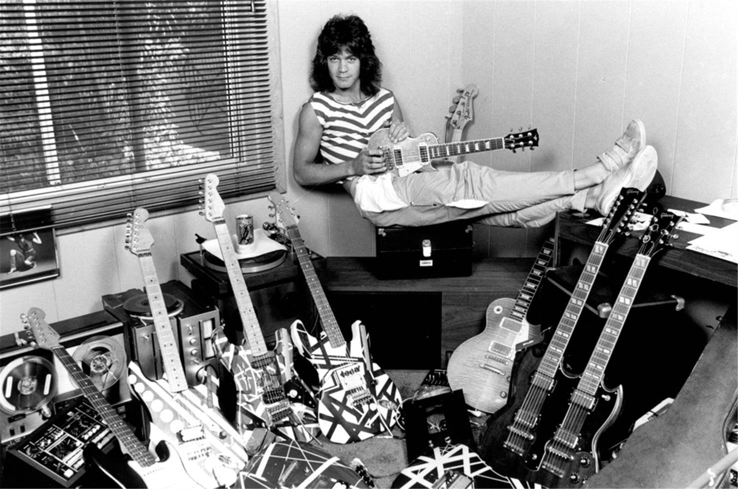 Richard E. Aaron Black and White Photograph - Eddie Van Halen, 1982