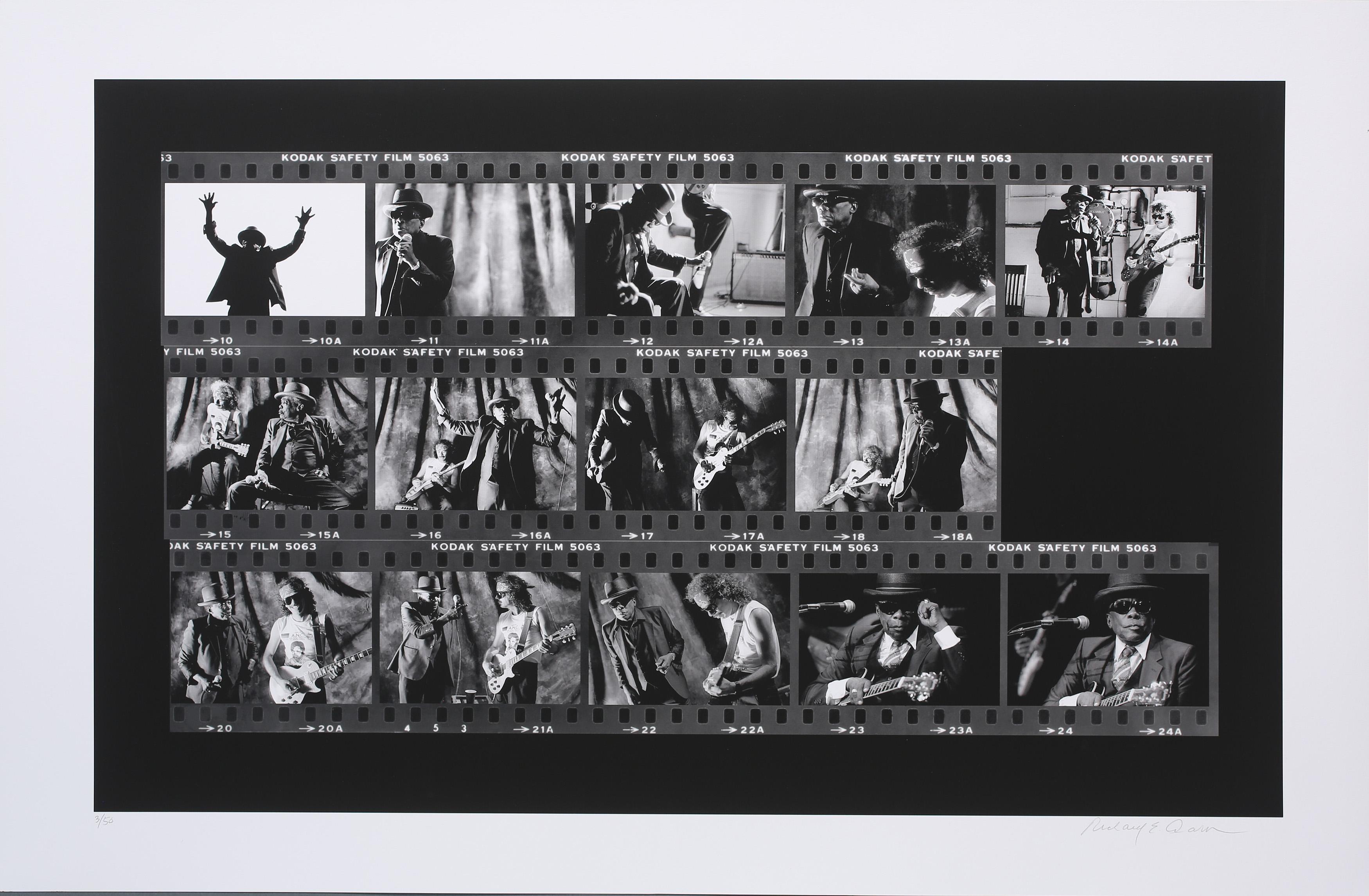 Richard E. Aaron Black and White Photograph - John Lee Hooker Film Roll on Hahnemuehle Paper