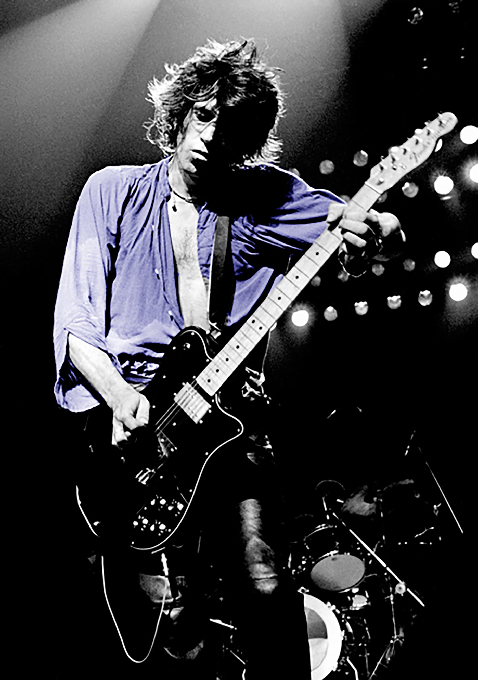 Richard E. Aaron Color Photograph - Keith Richards - 1978 Colorized Concert Shirt on Hahnemuehle Paper