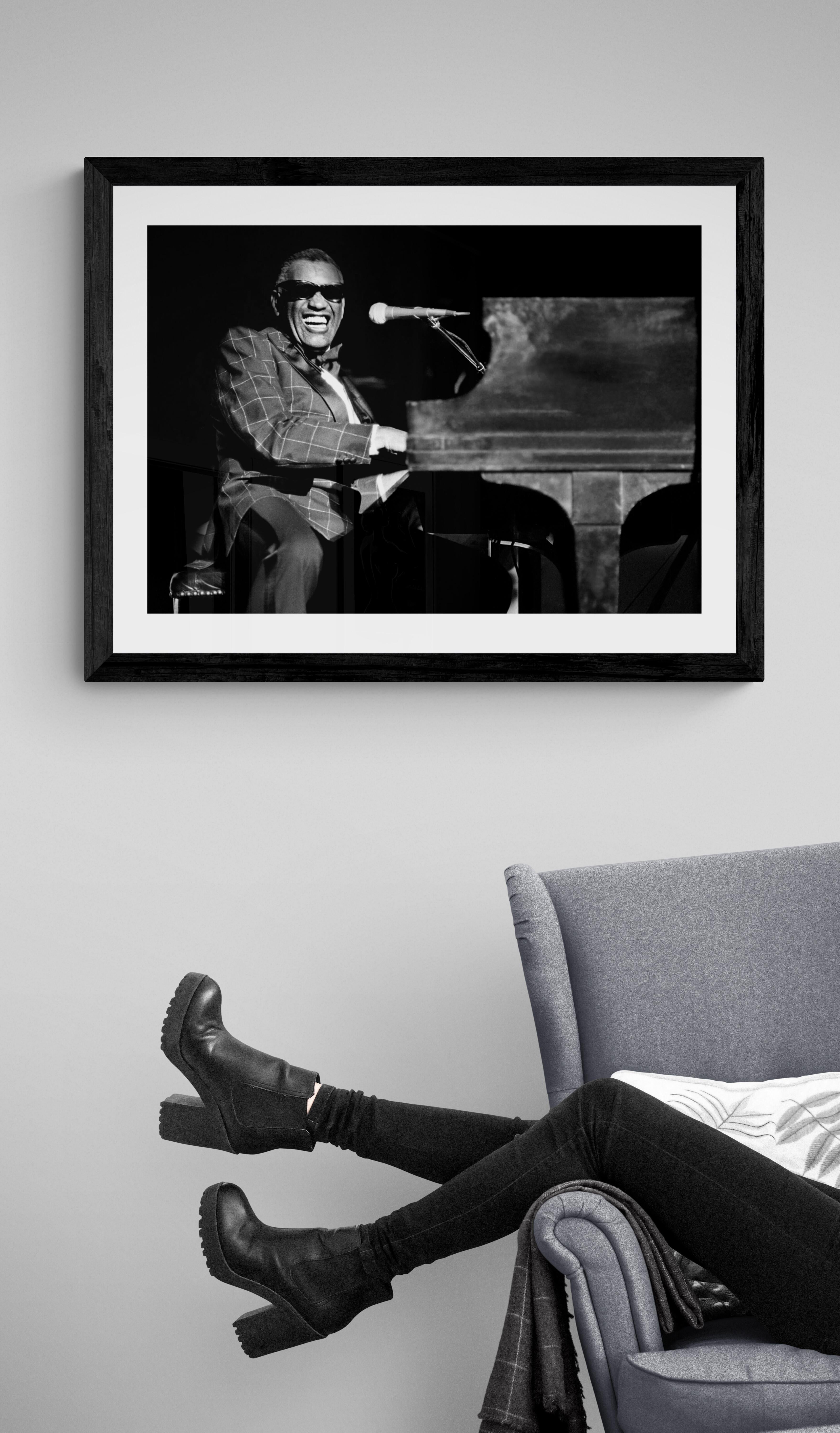 Title: Ray Charles #2 Photo
Artist: Richard E. Aaron
Estate Edition: Hand numbered with estate chop mark in the margin, signature stamp on verso, archival pigment print on Hahnemühle Photo Rag Pearl, 100% cotton paper fine art paper. Authorized