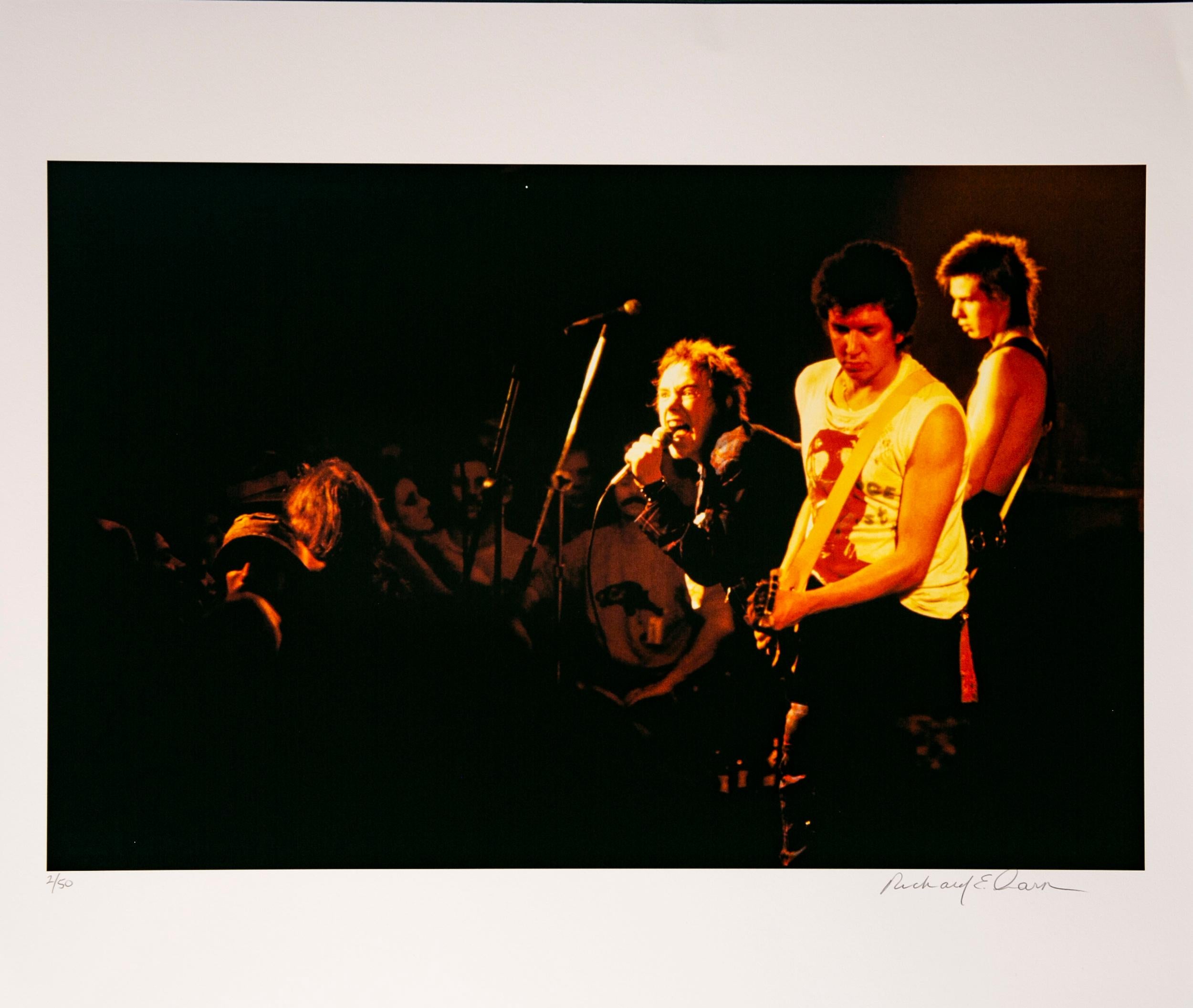 Richard E. Aaron Color Photograph - Sid Vicious with Band Photographed in Color on Hahnemuehle paper