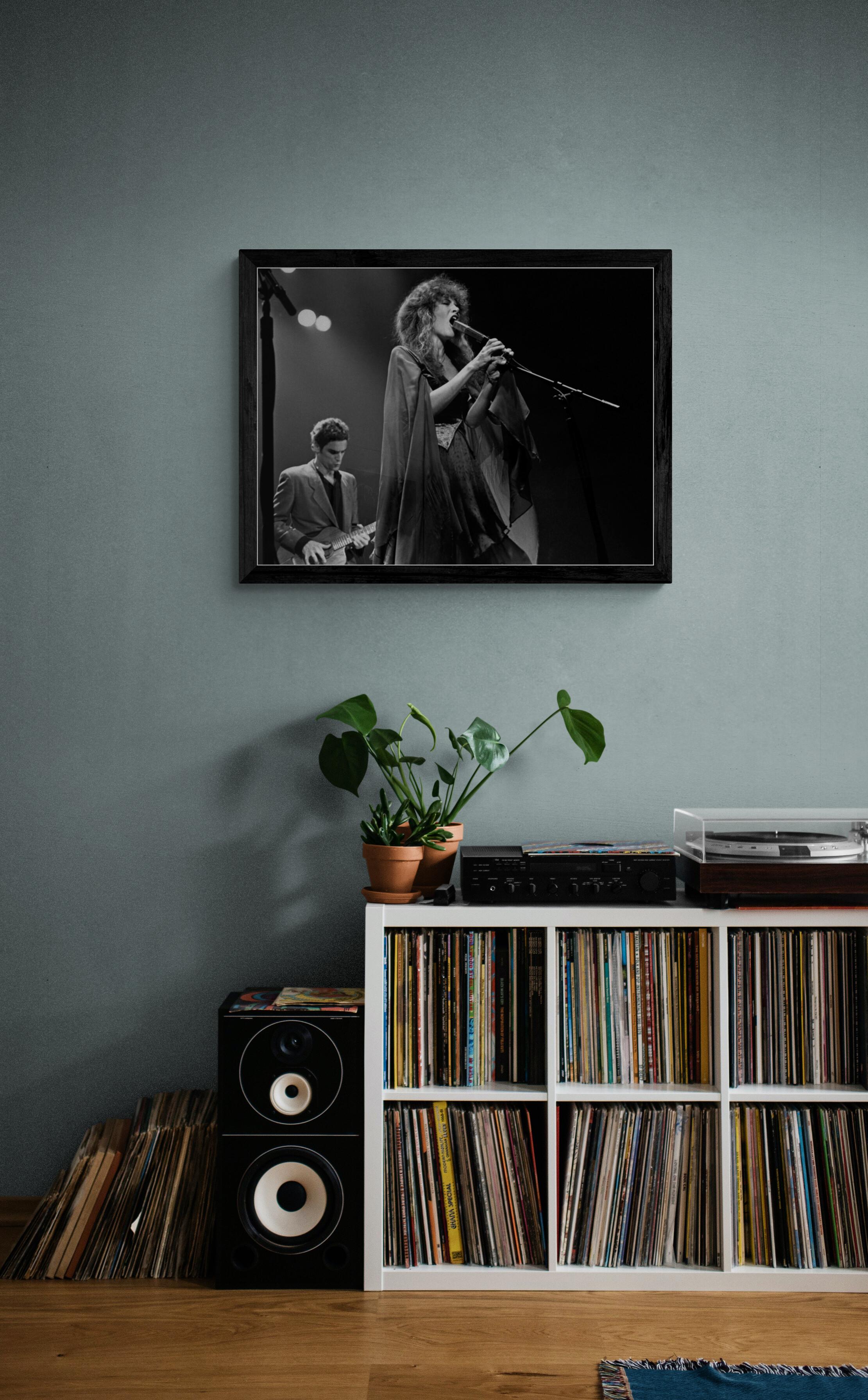 Title: Stevie Nicks #6
Artist: Richard E. Aaron
Estate Edition: Hand numbered with estate chop mark in the margin, signature stamp on verso, archival pigment print on Hahnemühle Photo Rag Pearl, 100% cotton paper fine art paper. Authorized worldwide