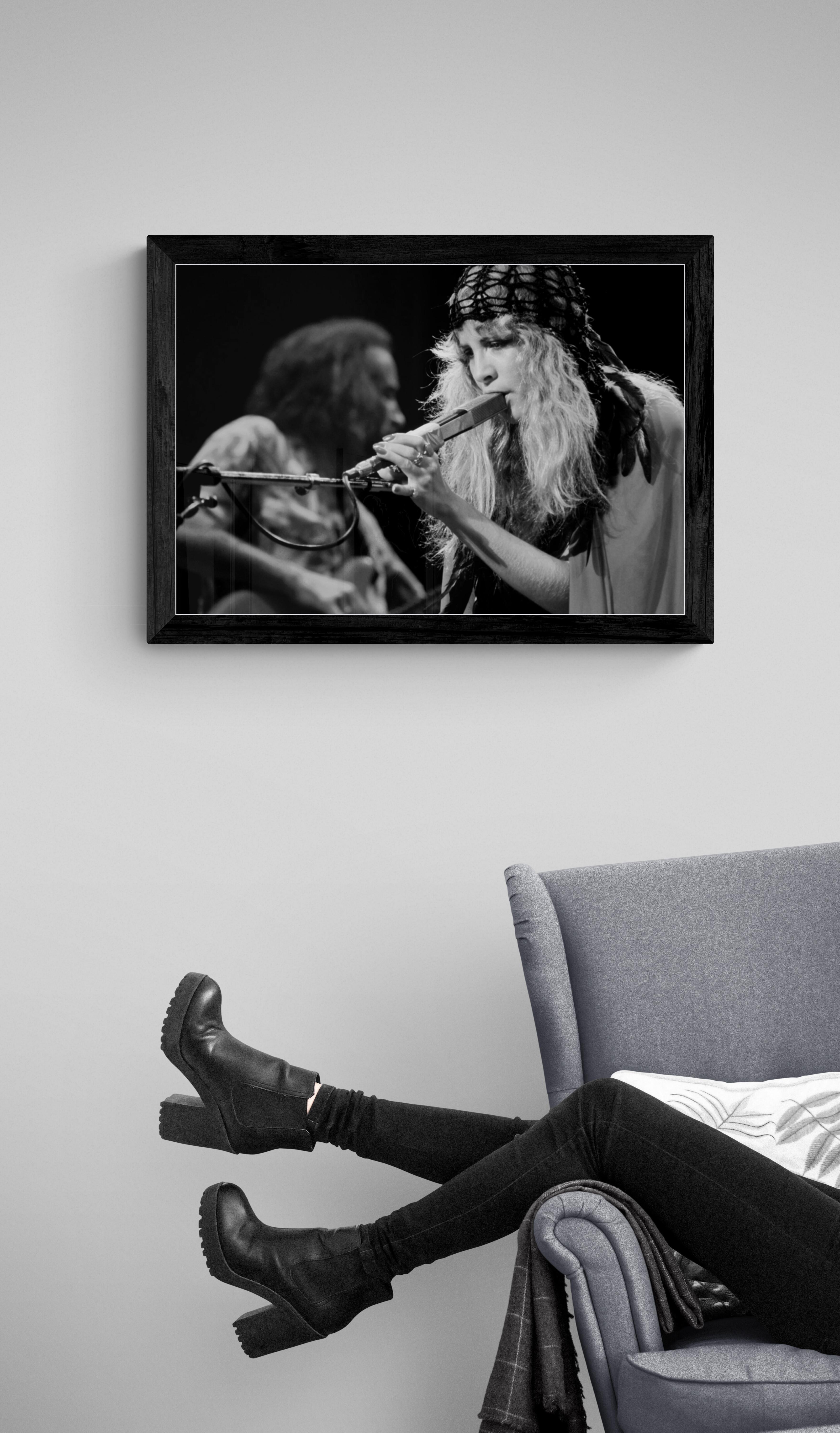 Stevie Nicks #7 - Black Black and White Photograph by Richard E. Aaron