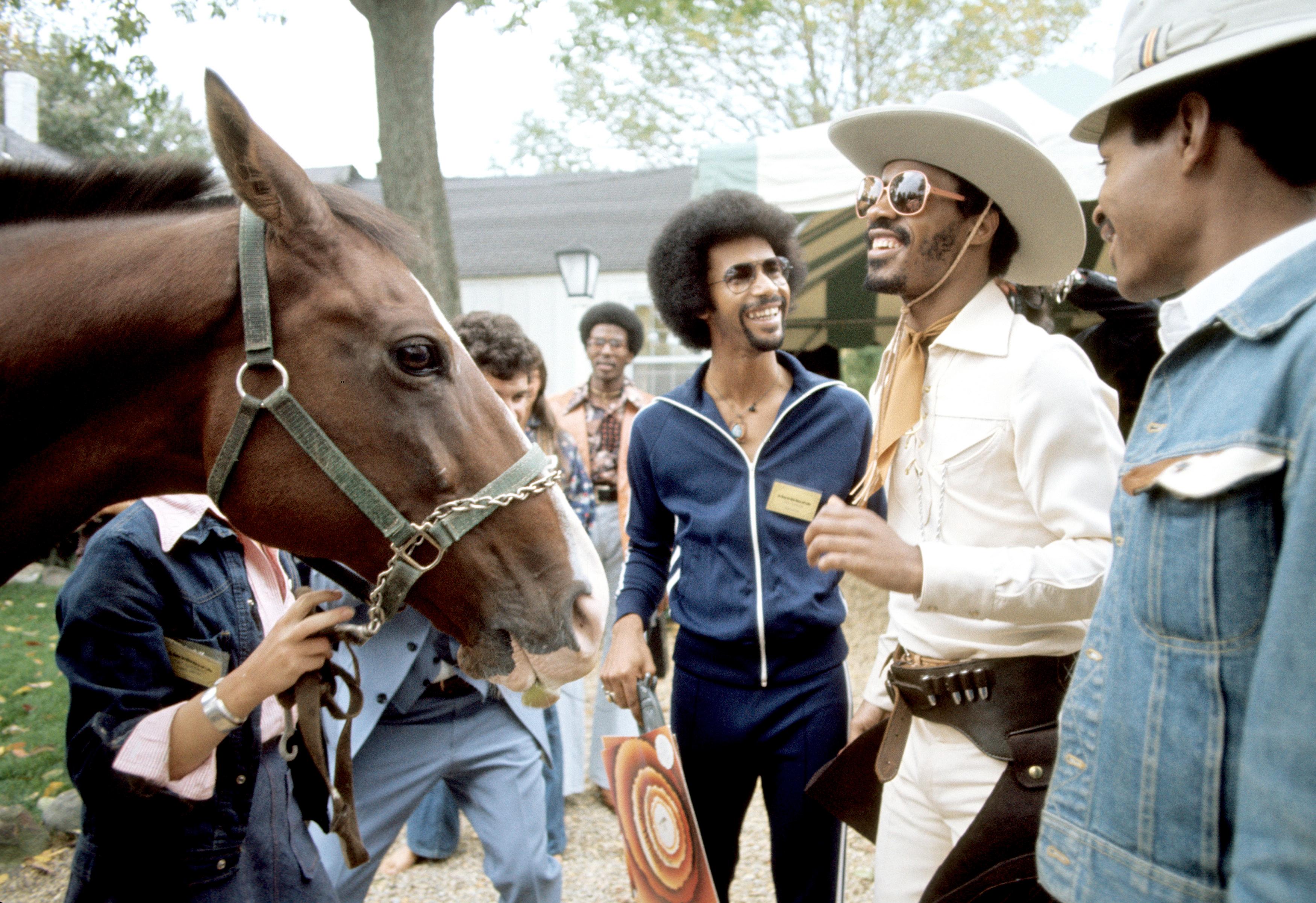 Richard E. Aaron Color Photograph - Stevie Wonder - 1978 With Horse