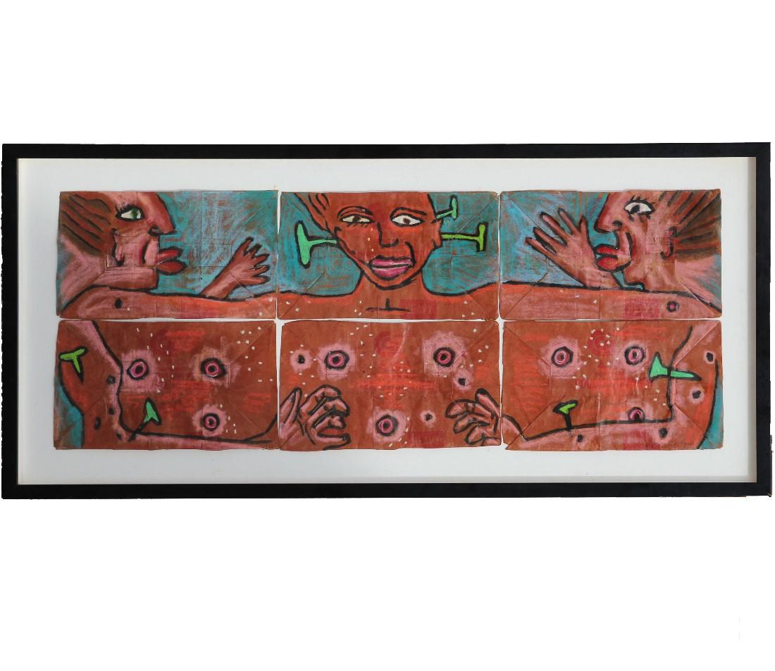 Figurative Painting di Richard E. Fluhr - Senza titolo Astratto Stile Cubista Figurativo