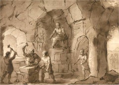 Gravure de Richard Earlom d'après Lorrain - 1802, eau-forte, paysage Liber Vertatis n° 7