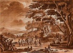 Richard Earlom after Claude Lorrain - 1775 Etching, Dancing Satyrs and Nymphs