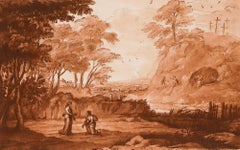 Richard Earlom d'après Claude Lorrain - 1817, gravure à l'eau-forte, « Noli Me Tangere »