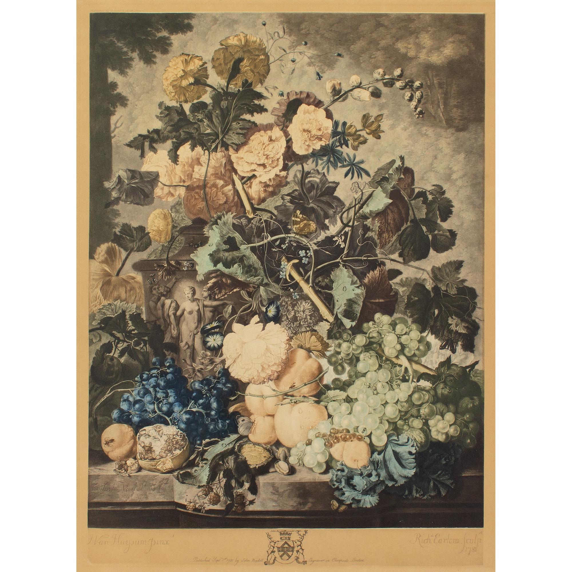 Richard Earlom Después de Jan Van Huysum, Bodegón con flores en venta 1