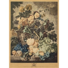 18th-Century Mezzotint Print, Flower Bouquet (After Jan van Huysum)