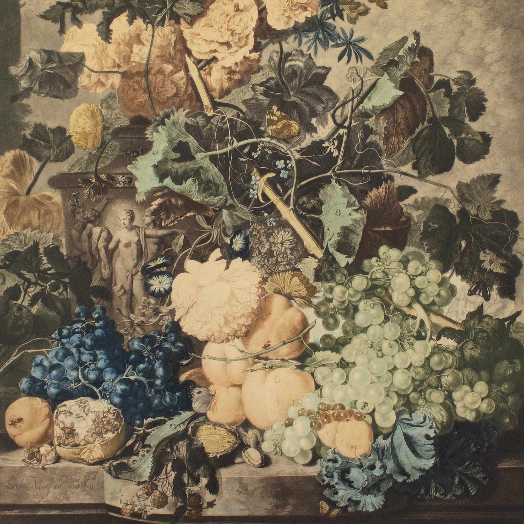 Richard Earlom Después de Jan Van Huysum, Bodegón con flores en venta 3