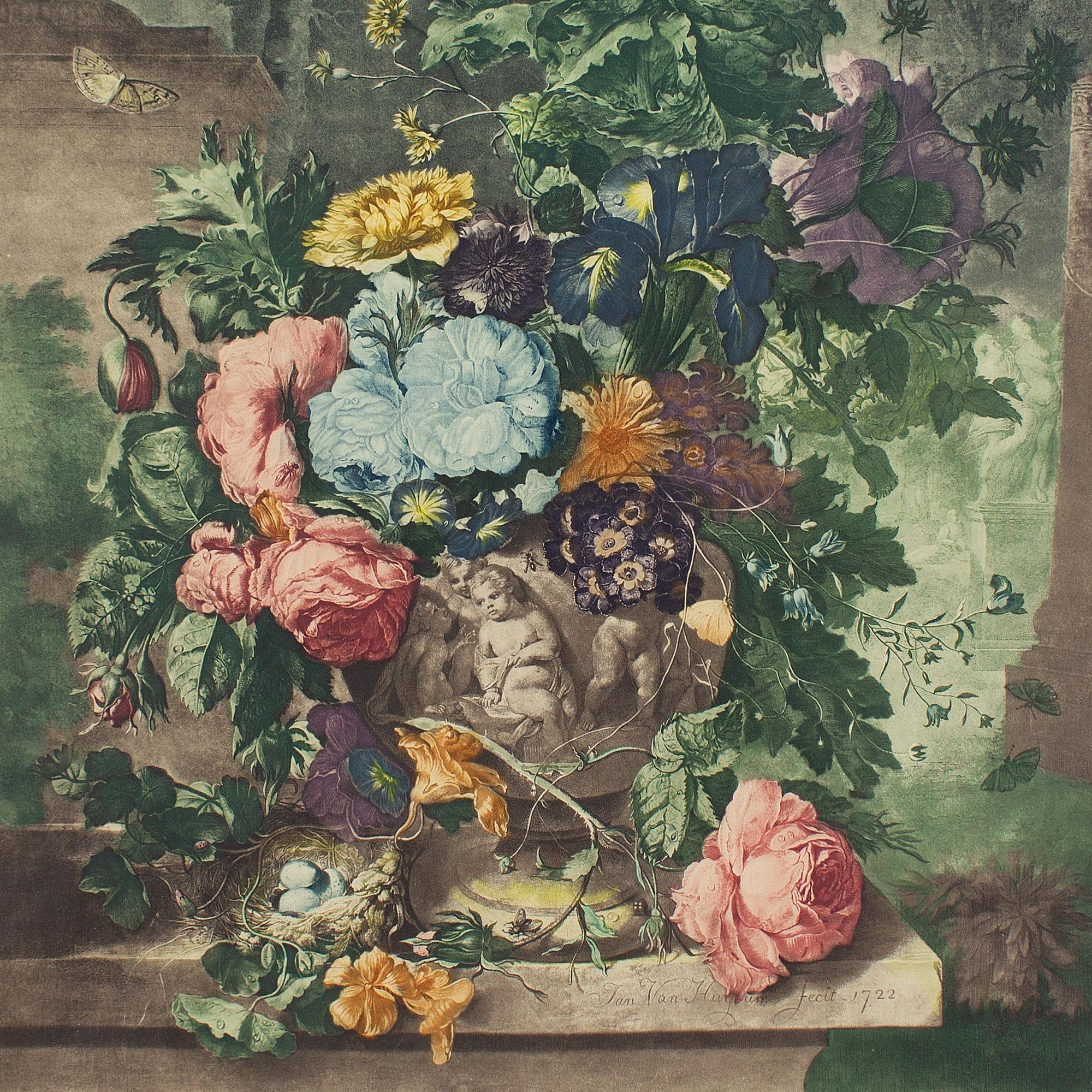 Richard Earlom Después de Jan Van Huysum, Naturaleza muerta con flores 5