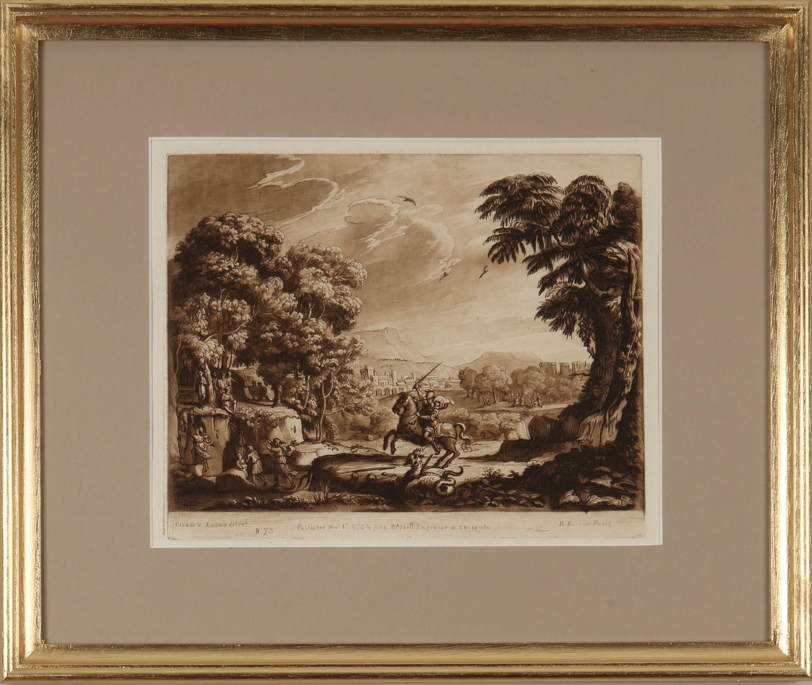 Richard Earlom: Mezzotint Engravings After Claude Lorrain, c1777, Framed